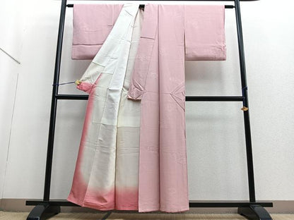 平和屋着物■上質な色無地　亀甲花地紋　虹色　　正絹　逸品　BAAQ7494ev