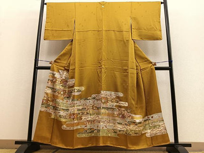 平和屋着物■豪華色留袖　エ霞宝尽くし花文　金彩　正絹　逸品　BAAQ7612ev