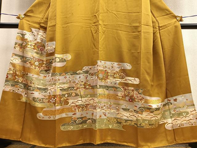 平和屋着物■豪華色留袖　エ霞宝尽くし花文　金彩　正絹　逸品　BAAQ7612ev