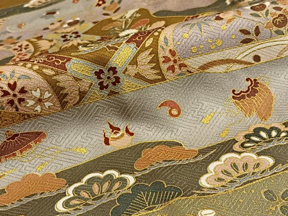 平和屋着物■豪華色留袖　エ霞宝尽くし花文　金彩　正絹　逸品　BAAQ7612ev