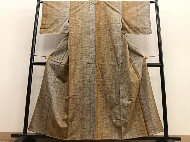 平和屋着物■上質な紬　霞文　正絹　逸品　未使用　BAAQ7626ev
