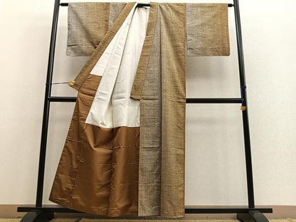 平和屋着物■上質な紬　霞文　正絹　逸品　未使用　BAAQ7626ev