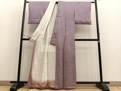 平和屋着物■上質な小紋　総絞り　正絹　逸品　BAAQ7629ev