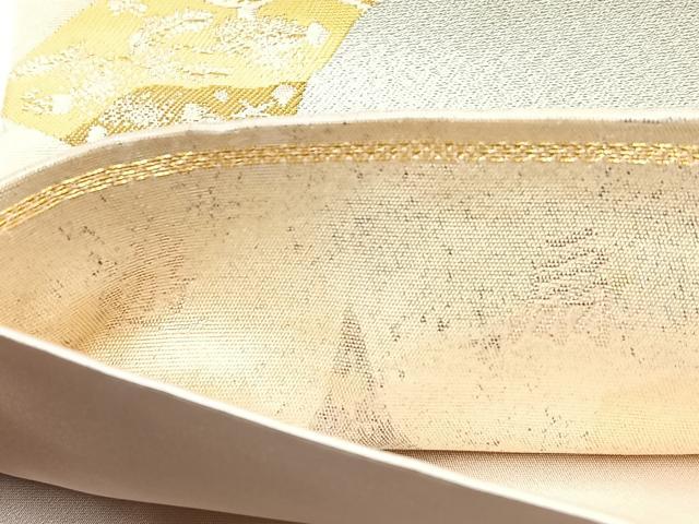 平和屋着物◎六通柄袋帯 遊扇 うづくら箔 正絹 逸品 BAAQ9415cm