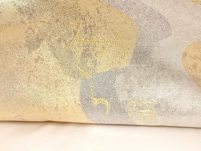 平和屋着物◎六通柄袋帯 遊扇 うづくら箔 正絹 逸品 BAAQ9415cm