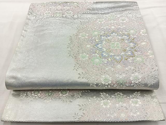 平和屋着物◎六通柄袋帯 唐織 宝相華 金銀糸 正絹 逸品 BAAQ9805cm