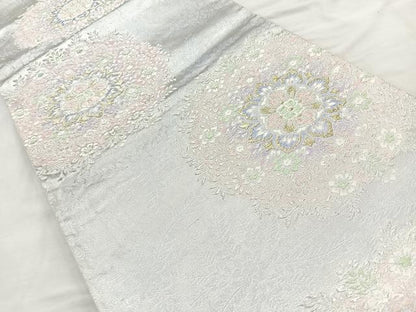 平和屋着物◎六通柄袋帯 唐織 宝相華 金銀糸 正絹 逸品 BAAQ9805cm