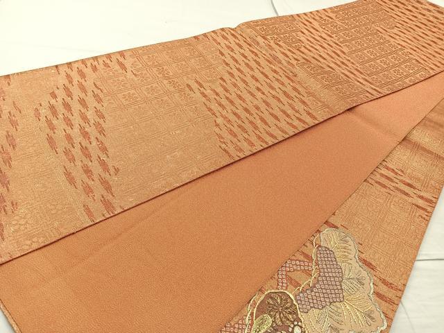 平和屋着物◎太鼓柄袋帯 笠松文 金銀糸 正絹 逸品 BAAQ9812cm