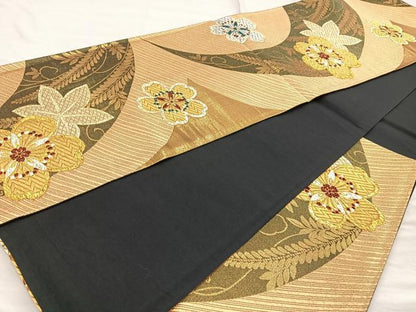 平和屋着物◎六通柄袋帯 桜楓文 金銀糸 正絹 逸品 BAAQ9846cm