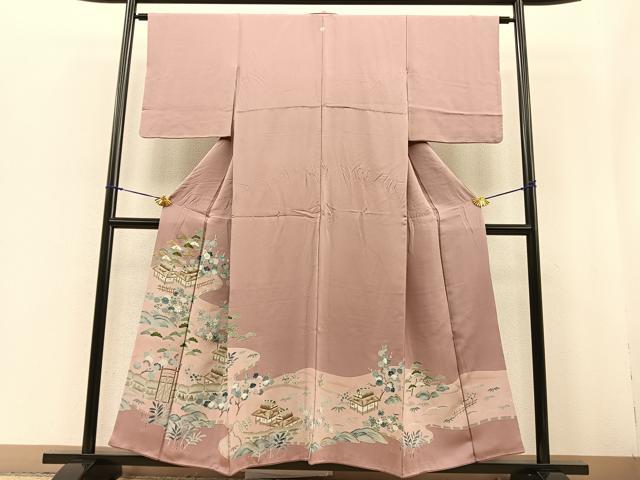 平和屋着物■豪華色留袖 刺繍 松竹梅 御所解文 金糸 正絹 逸品 BAAR0915hv
