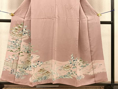 平和屋着物■豪華色留袖 刺繍 松竹梅 御所解文 金糸 正絹 逸品 BAAR0915hv