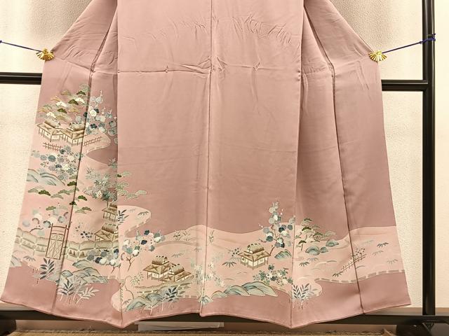 平和屋着物■豪華色留袖 刺繍 松竹梅 御所解文 金糸 正絹 逸品 BAAR0915hv