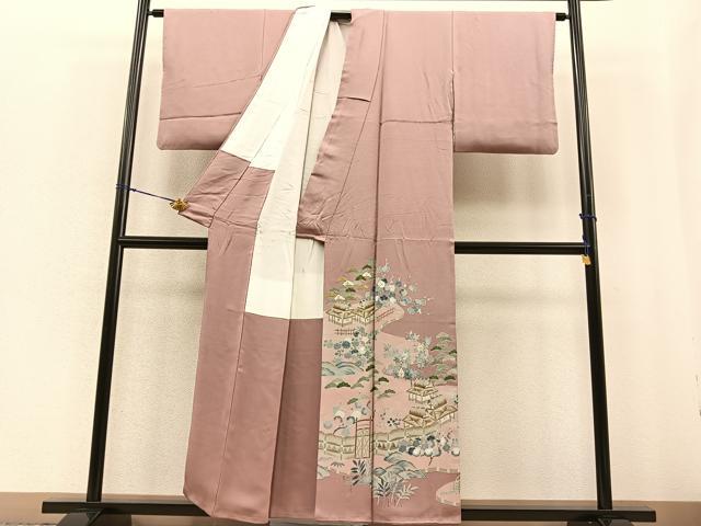 平和屋着物■豪華色留袖 刺繍 松竹梅 御所解文 金糸 正絹 逸品 BAAR0915hv
