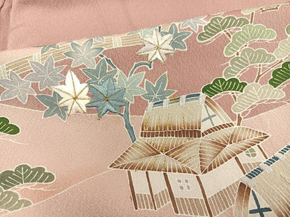平和屋着物■豪華色留袖 刺繍 松竹梅 御所解文 金糸 正絹 逸品 BAAR0915hv
