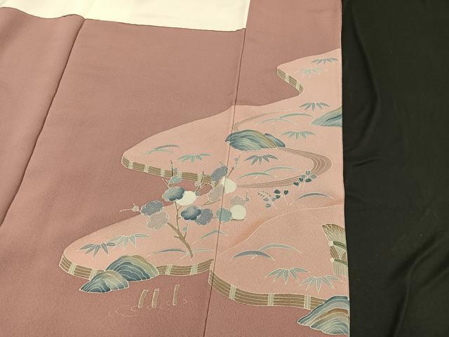 平和屋着物■豪華色留袖 刺繍 松竹梅 御所解文 金糸 正絹 逸品 BAAR0915hv