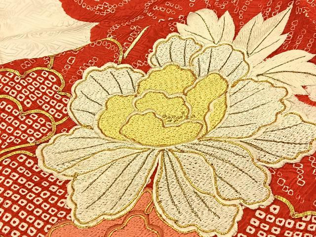 平和屋着物□豪華振袖 絞り 駒刺繍 花車文 正絹 逸品 BAAR1363by