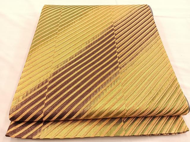 平和屋着物◎六通柄袋帯 紗線文 金糸 正絹 逸品 BAAR1634if