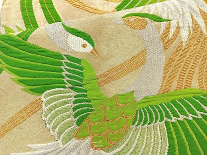 平和屋着物◎六通柄袋帯 鳳凰 金銀糸 正絹 逸品 BAAR2902cm