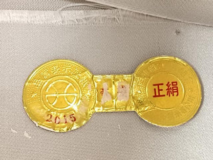平和屋着物◎西陣 六通柄袋帯 扇面枝花文 銀糸 正絹 逸品 BAAR2931cm