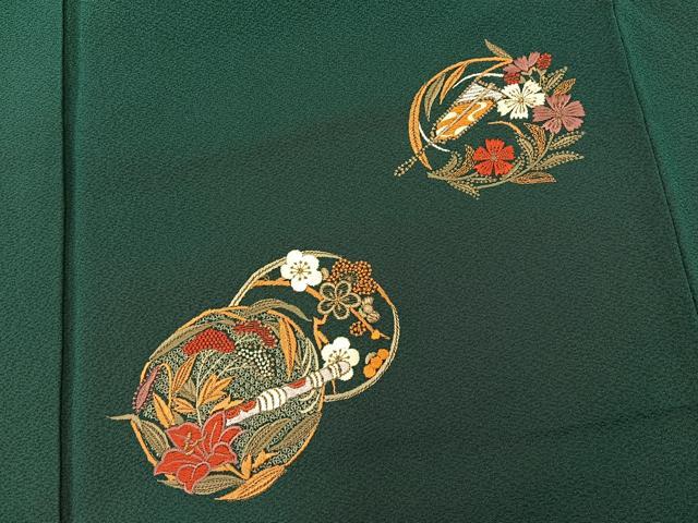 平和屋着物□訪問着 総刺繍 スワトウ刺繍 草花丸文 正絹 逸品