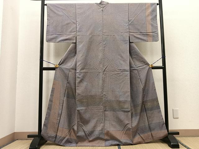 平和屋着物■訪問着　本場染大島紬　幾何学文様　正絹　逸品　BAAR3429yc