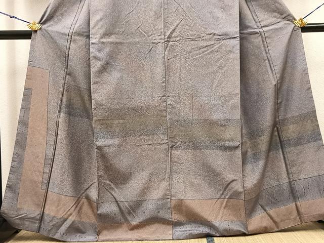 平和屋着物■訪問着　本場染大島紬　幾何学文様　正絹　逸品　BAAR3429yc