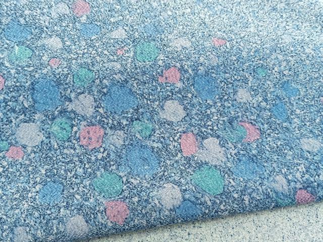 平和屋着物▽訪問着　単衣　あられ文　たたき染め　鬼しぼ縮緬　洗える着物　BAAR3822yc