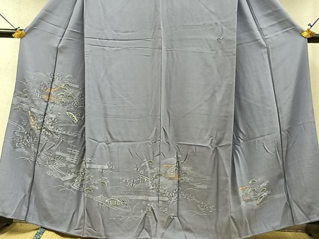 平和屋着物□訪問着 駒刺繍 御所解花文 金糸 正絹 逸品 BAAR4558ct