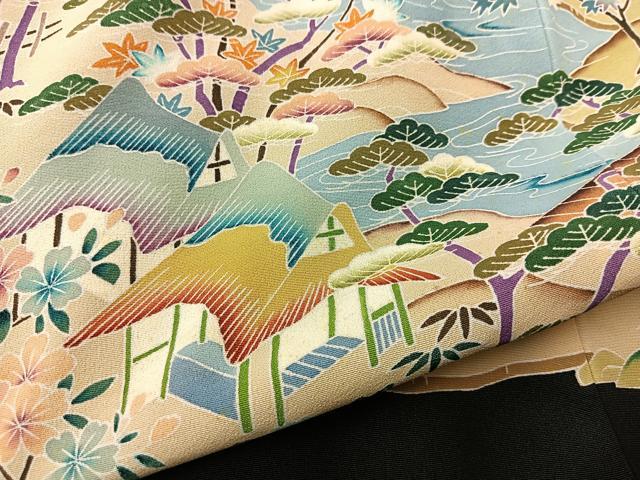 平和屋着物□豪華黒留袖 友禅 作家物 御所解草花文 正絹 逸品