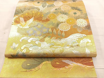 平和屋着物◎六通柄袋帯 浜松文 金銀彩 正絹 逸品 BAAR4819ct