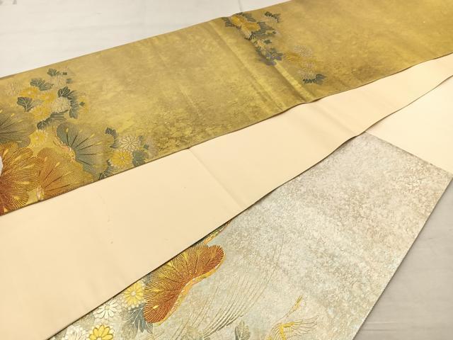 平和屋着物◎六通柄袋帯 浜松文 金銀彩 正絹 逸品 BAAR4819ct