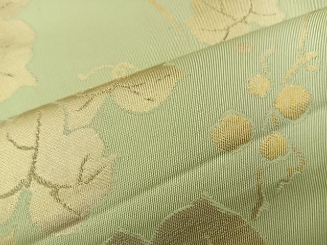 平和屋着物◎六通柄　本袋帯　葡萄蔦の葉文　金糸　正絹　逸品　BAAR4821ct