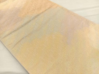 平和屋着物◎全通柄袋帯 霞文 金糸 正絹 逸品 BAAR4839ct