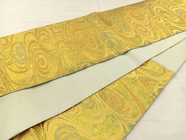 平和屋着物◎六通柄袋帯　光琳水　金糸　引箔　三越扱い　正絹　逸品　BAAR4880ct
