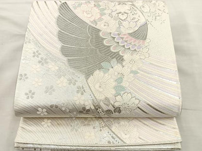 平和屋着物◎六通柄袋帯　唐織　虹彩花宴文　プラチナ二重箔　正絹　逸品　BAAR4881ct