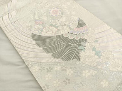 平和屋着物◎六通柄袋帯　唐織　虹彩花宴文　プラチナ二重箔　正絹　逸品　BAAR4881ct