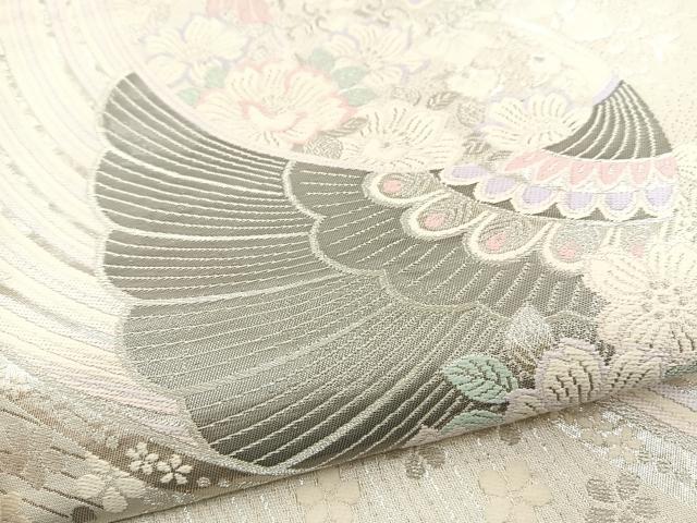 平和屋着物◎六通柄袋帯　唐織　虹彩花宴文　プラチナ二重箔　正絹　逸品　BAAR4881ct
