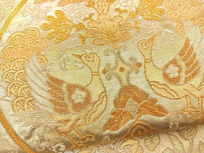 平和屋着物◎六通柄袋帯 花鳥丸文 金銀糸 正絹 逸品 BAAR4885ct