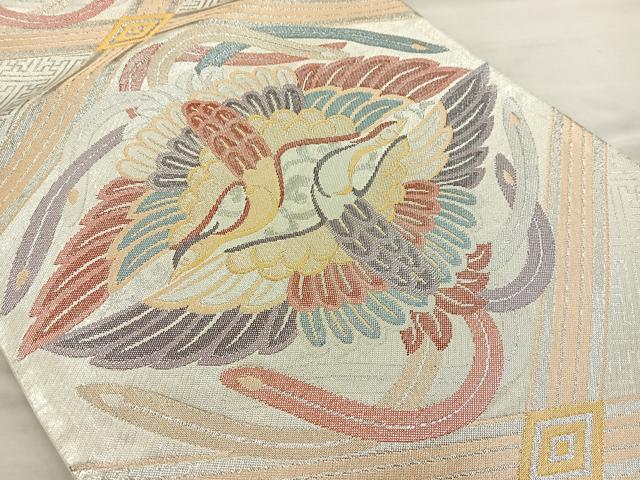 平和屋着物◎六通柄袋帯 向かい鳳凰文 金銀糸 正絹 逸品 BAAR4890ct