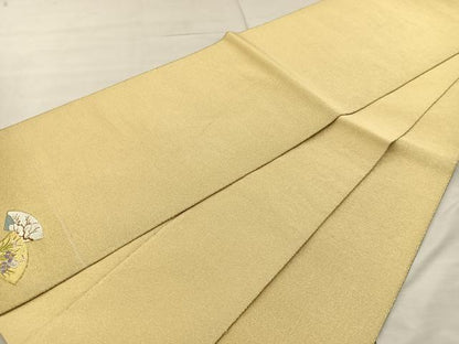 平和屋着物◎全通柄袋帯 綴れ 地紙花文 ワンポイント 金銀糸 正絹 逸品 BAAR4903ct