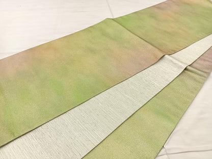 平和屋着物◎全通柄袋帯 霞文 金糸 正絹 逸品 BAAR4925ct