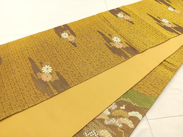 平和屋着物◎六通柄袋帯 唐織 道長花車文 金糸 正絹 逸品 BAAR4961ct