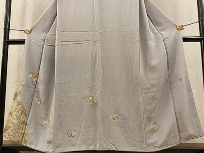 平和屋着物■松尾光琳 色留袖 駒刺繍 草葉文 銀彩 鬼しぼ縮緬 正絹 逸品 BAAR5999hz