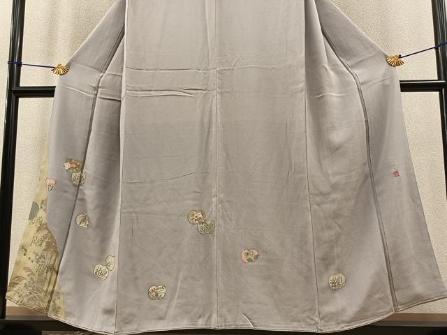 平和屋着物■松尾光琳 色留袖 駒刺繍 草葉文 銀彩 鬼しぼ縮緬 正絹 逸品 BAAR5999hz