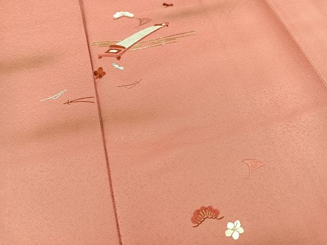 平和屋着物■豪華色留袖　総刺繍　古都　吹き寄せ花文　金糸　正絹　逸品　BAAR6123kg