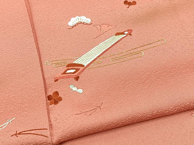 平和屋着物■豪華色留袖　総刺繍　古都　吹き寄せ花文　金糸　正絹　逸品　BAAR6123kg