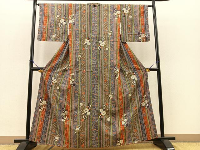 平和屋着物□上質な紬 辻が花 正絹 逸品 BAAR6201kg