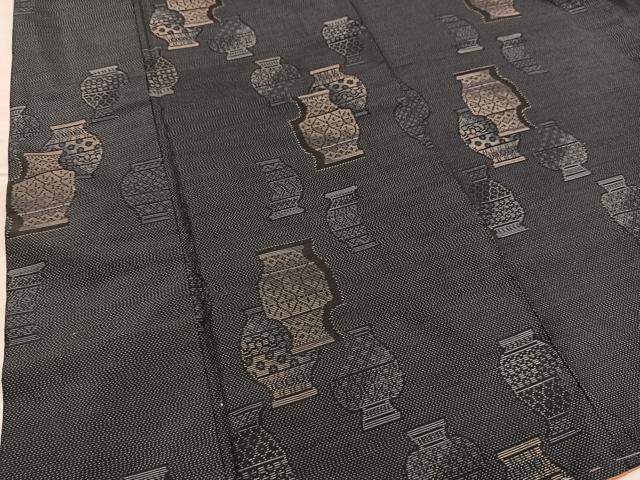大島紬❣️ 平和屋着物□本場大島紬 陶器文 正絹 逸品 未使用 BAAR6500gt