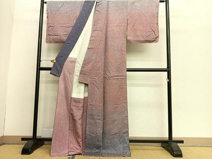 平和屋着物●佐波理綴 創作者 池口定男 訪問着 霞文 暈し染め ロング丈 正絹 逸品 未使用 BAAR6614pk