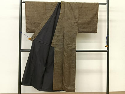 平和屋着物■男性　紬　絣文様　正絹　逸品　BAAR6934me